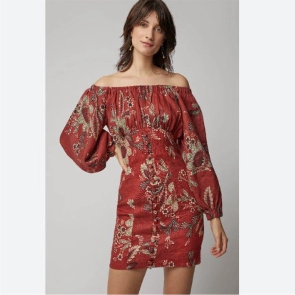 Zimmermann Juno Off-The-Shoulder Floral Print Linen Mini Dress size 0 - Picture 3 of 12